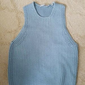 Vince Chunky Rib Knit Sleeveless Cotton Top XS
